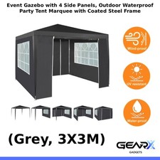 3x3 m Gazebo with Side Panels Waterproof Party Event Tent Marquee Steel Frame