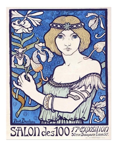 Art nouveau floral poster - floral, wall