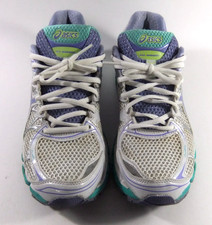 Asics Gel Nimbus 16 Womens 7.5  Walking Running Shoes White/Periwinkle/Mint