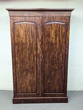 Late Georgian Figured Mahogany Combination Press Fitted Double Wardrobe