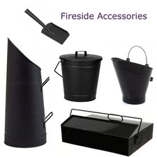 Coal Bucket Scuttle Coal Hod  Ash Bucket Carrier Fireside Fire Log Metal Shovel