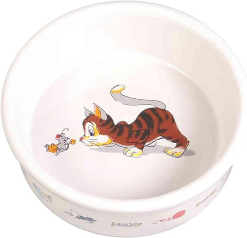 Ceramic cat bowl - bowl, motif