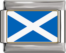 Scotland Flag Italian Charm Link 9mm Silver Fits All Italian Charms Bracelet