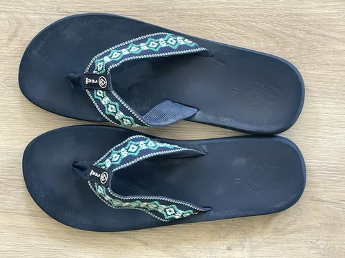 Reef navy flip flops for - reef, women