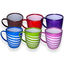 Plastic Coffee Mug with Handles - Reusable Cups for Hot Cold Tea Camping Travel