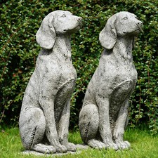 Pair large hound stone - pair, of