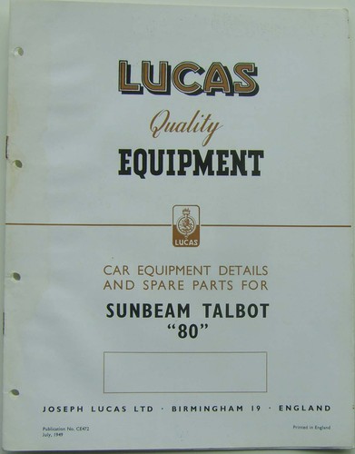 Sunbeam talbot 1949 lucas - sunbeam,