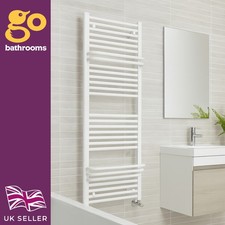 White Ladder Rail Tall Heated Towel Rail Bathroom Radiator H1400 x W500mm
