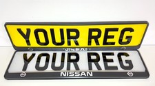 2x Nissan UV Print/3D Chrome Surrounds Holders Frame *Authentic*