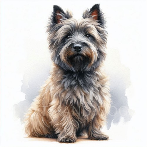 Cairn terrier watercolour - cairn,