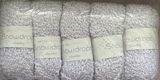 Sirdar Snuggly Snowdrops Chunky Yarn 5x 50g Balls Lilac/White Shade 0355