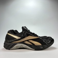 Reebok HEX Ride Black Gold Athletic Lace Up Running Shoes 1-179948 Mens Size 8.5