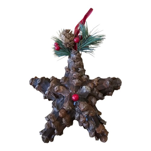 Pinecone star ornament - pinecone,