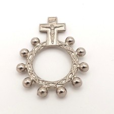 Silver Tone Crucifix Rosary