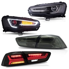VLAND Demon Eye Headlights+Smoked Taillights For 2008-2020  Lancer  Sequential
