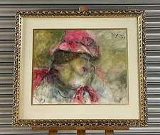 Beautiful Impressionist Style Oil Painting Of An Art Deco Period Lady By Digby