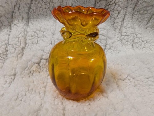 Hand blown amber art glass - blown,