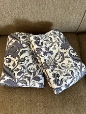 2 Ikea Emmie Curtain Panels Blue Gray White Floral 57x76 Cotton