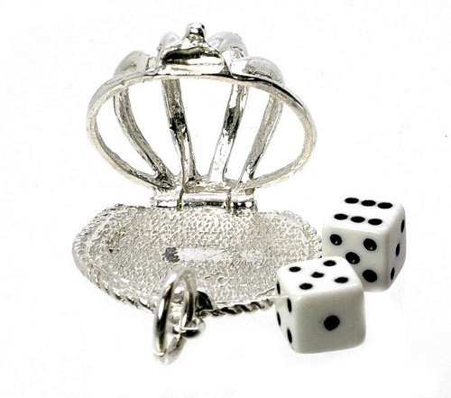 Sterling silver opening dice - sterling,