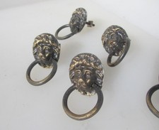 Vintage Brass Lion Loop Pull