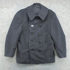 VTG Naval Clothing Factory Peacoat Mens Small US Navy Wool WWII 1940s Pea Coat