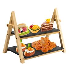 HEFTMAN 2 Tier Slate Cake Stand Shop Stall Display Wedding Afternoon Tea Bday