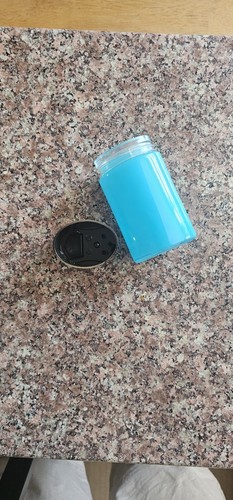 Coloured glass jar with lid - with,