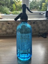 Vintage Blue Glass Soda Syphon heath Mineral Water Nailsea