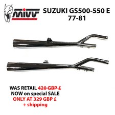 Suzuki GS500 550E 77 78 79 80 81 Exhaust OEM look-a-like slip on pair MIVV EEC