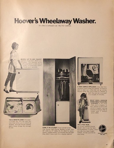 1968 hoover wheel away washer - hoover, wheel-away
