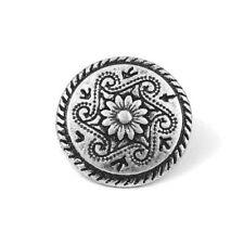 Buttons Antique Silver Flower