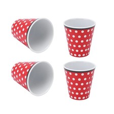 Red Polka Dot Melamine Cup Set