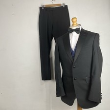 Marks and Spencer Tuxedo Dinner Suit 3 Piece Men's 38L Black 32W 31L Regular Fit