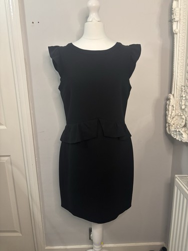 Sandro black peplum mini - , dress
