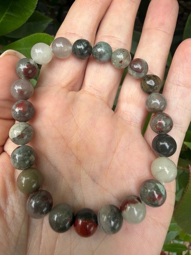 Bloodstone 8mm beaded bracelet - bloodstone,