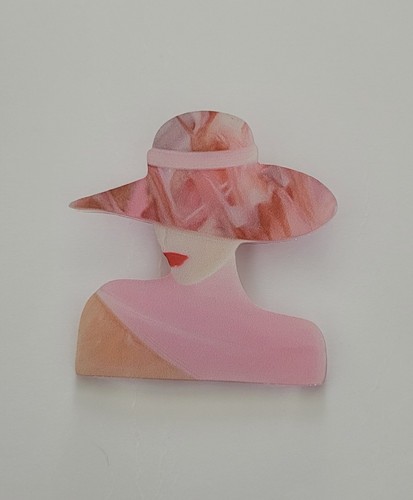 Acrylic flat lady brooch