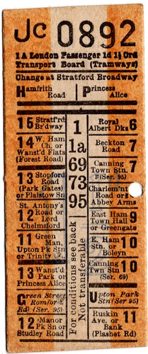 Tram ticket london passenger - ticket:,