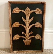 Vintage framed hand-carved