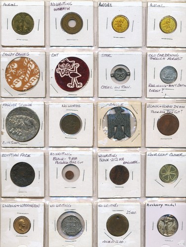 Lot old tokens medals - 20, &