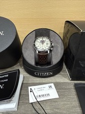 citizen eco drive tachymeter CA0649-06X Mens Watch Boxed Leather Strap