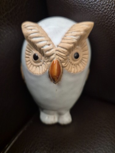 Ceramic owl figurine glazed - owl,