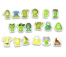 Go Go Crazy Bones Bundle Figures Toys Green Collection Rare Wanted Gifts Neon