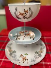 DISNEY BAMBI  PLATE/BOWL 3 TIER CAKE SWEET STAND, MATCHES DINNER SET