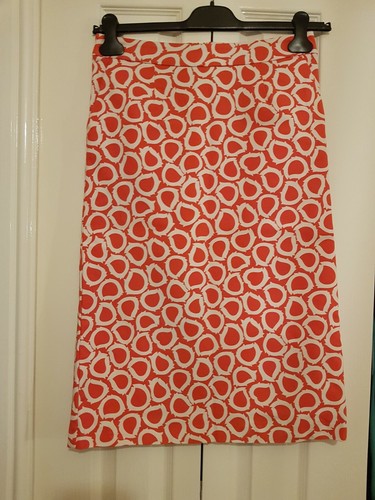 Boden red midi pencil skirt