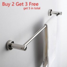 40/50/60cm Single Double Towel Rail Rack Holder Wall Mounted Bathroom Kitchen