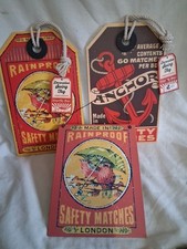 Temerity Jones London Vintage Style Swing Tag Signs Safety Matches