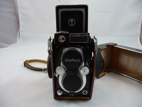 Yashica with leather case - with,