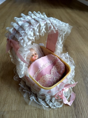 Vintage doll and carrier - vintage,