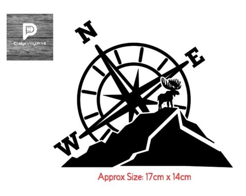 Mountain compass camping vinyl - mountain,