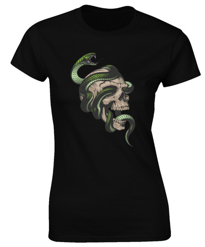 Snake skull ladies - skull, shirt